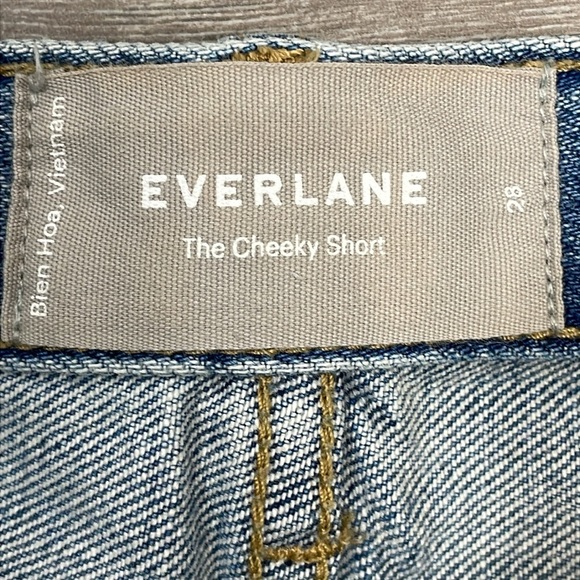 Everlane The Cheeky Short High Rise Button Fly Distressed Denim Jean Shorts 28 - Picture 11 of 15